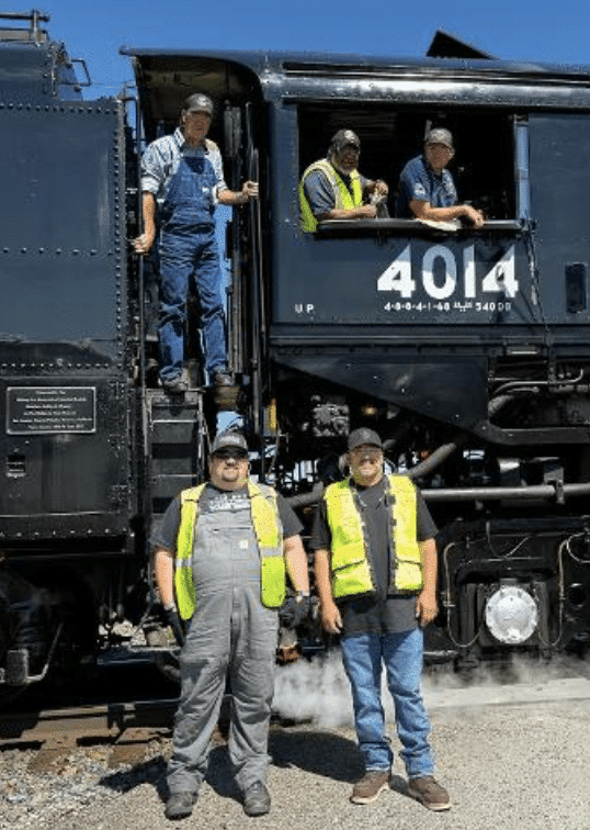 Montiel and Chapman traveled from Cheyenne to Pine Bluffs, Wyoming, on the historic steam locomotive. (Caption and Photograph Courtesy of UP)